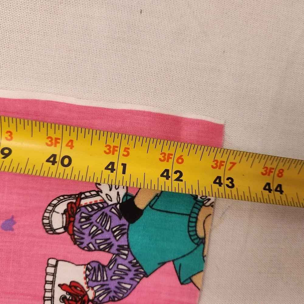 Vtg 1994 Lamb Chop Fabric Shari Lewis Pink Cotton 44x46 A.E. Nathan Co Rare Yard